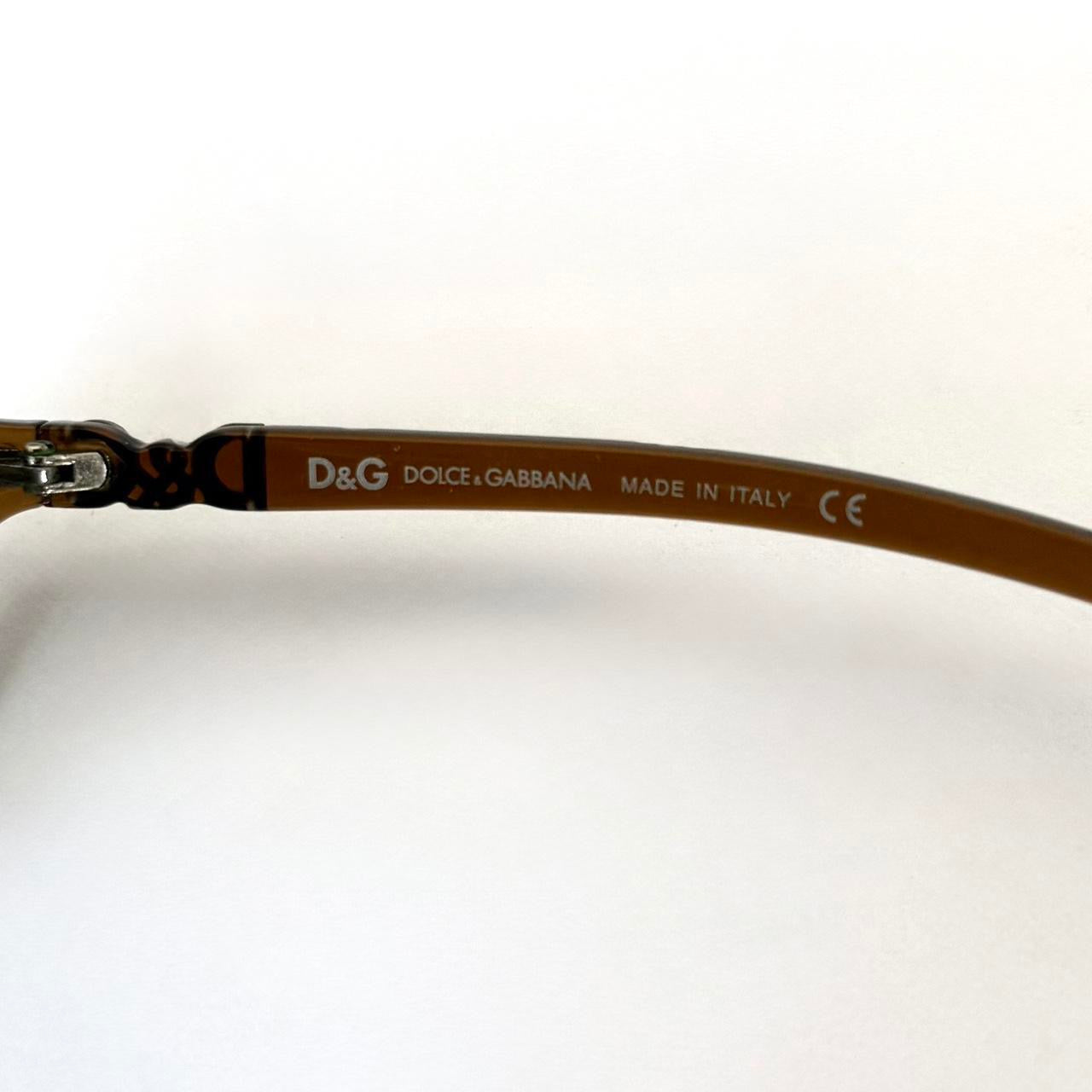 Vintage Dolce & Gabbana Brown Slim Rectangle Sunglasses