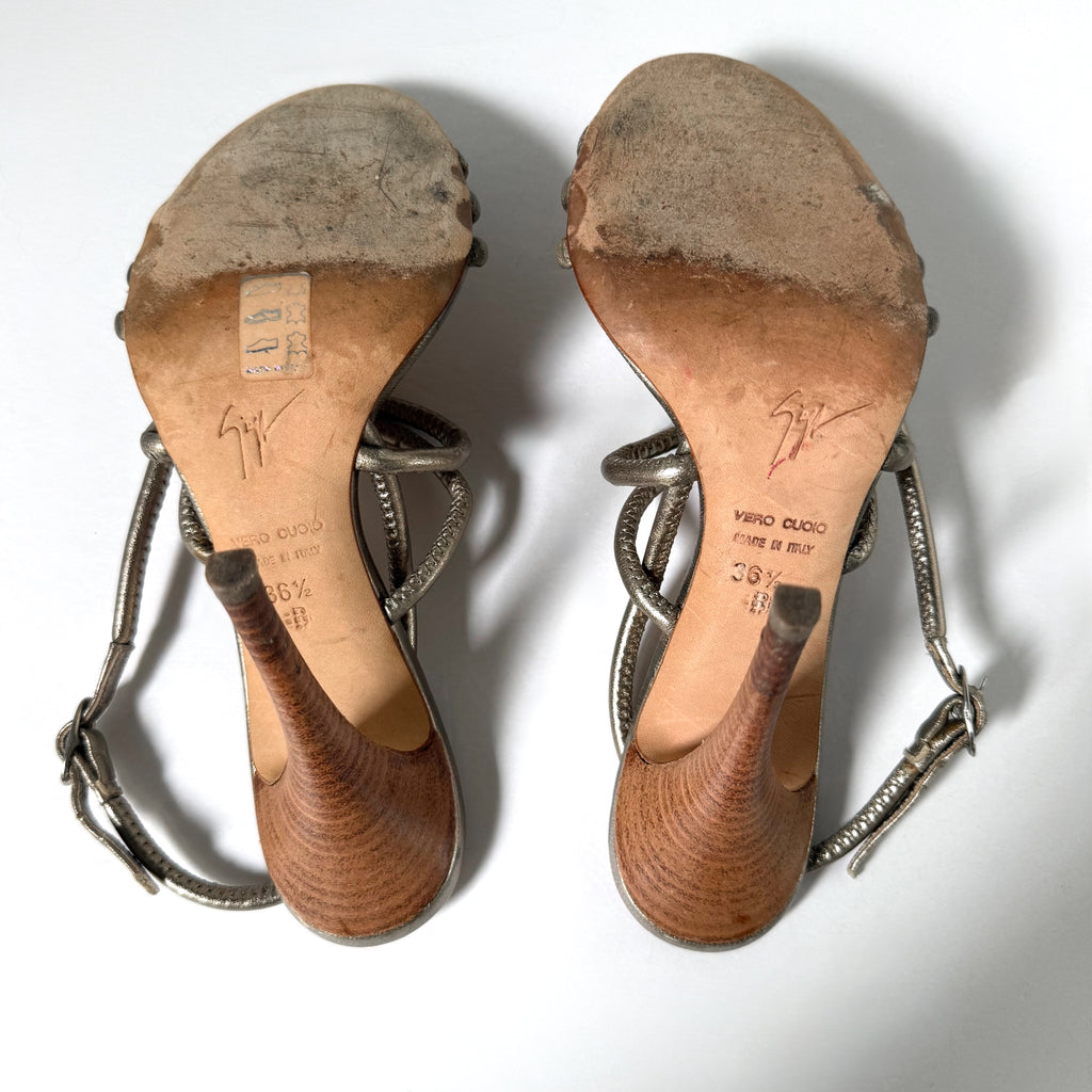 Vintage Giuseppe Zanotti Metallic Strappy Heels (36.5)
