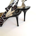 Jimmy Choo Leopard Print Pony Hair Slingback Heels