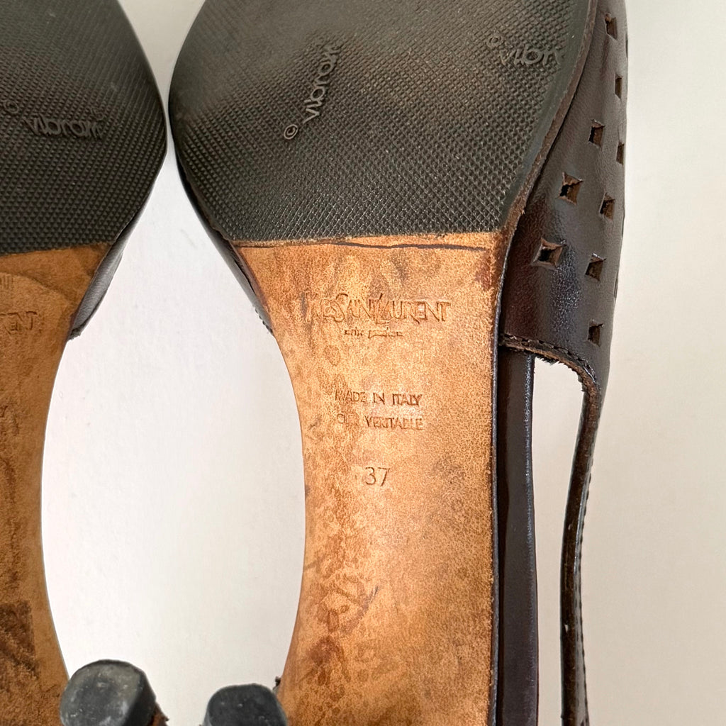 Vintage Yves Saint Laurent Pointed Toe D’Orsay Heels (37)