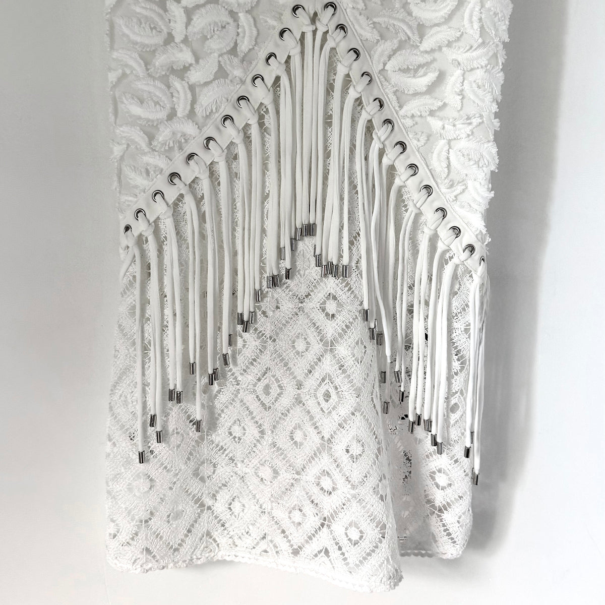 Cavalli Sheer Fringe Halter Dress