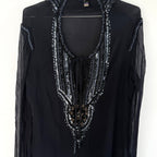 Vintage Just Cavalli Sheer Beaded Silk Tunic