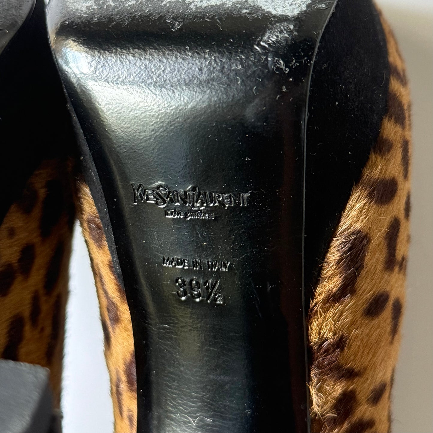 Vintage YSL Leopard Pony Hair Platform Pumps (39.5)