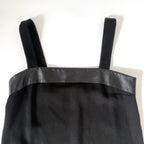 Gucci Black Silk Leather Trim Tank Top