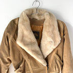 Vintage Suede Fur Trim Coat