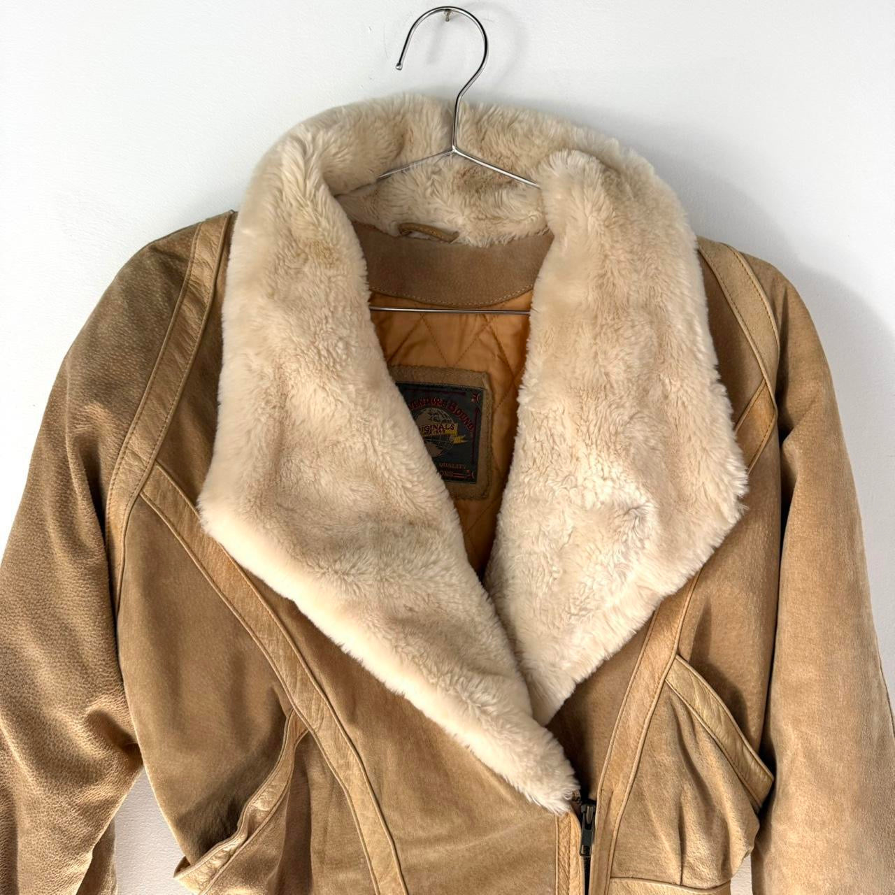 Vintage Suede Fur Trim Coat