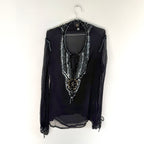 Vintage Just Cavalli Sheer Beaded Silk Tunic