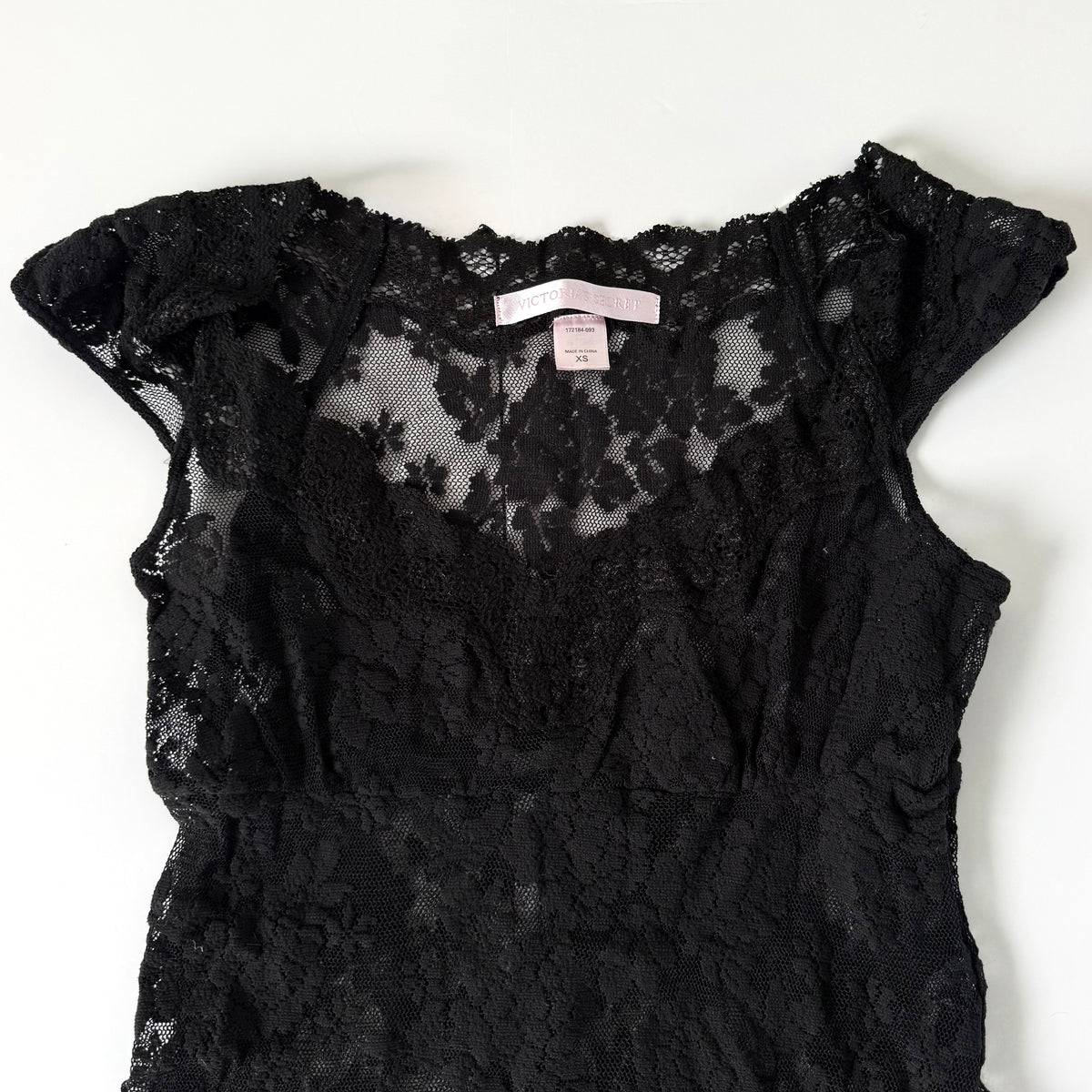 Vintage Victoria’s Secret Sheer Lace Mini Dress