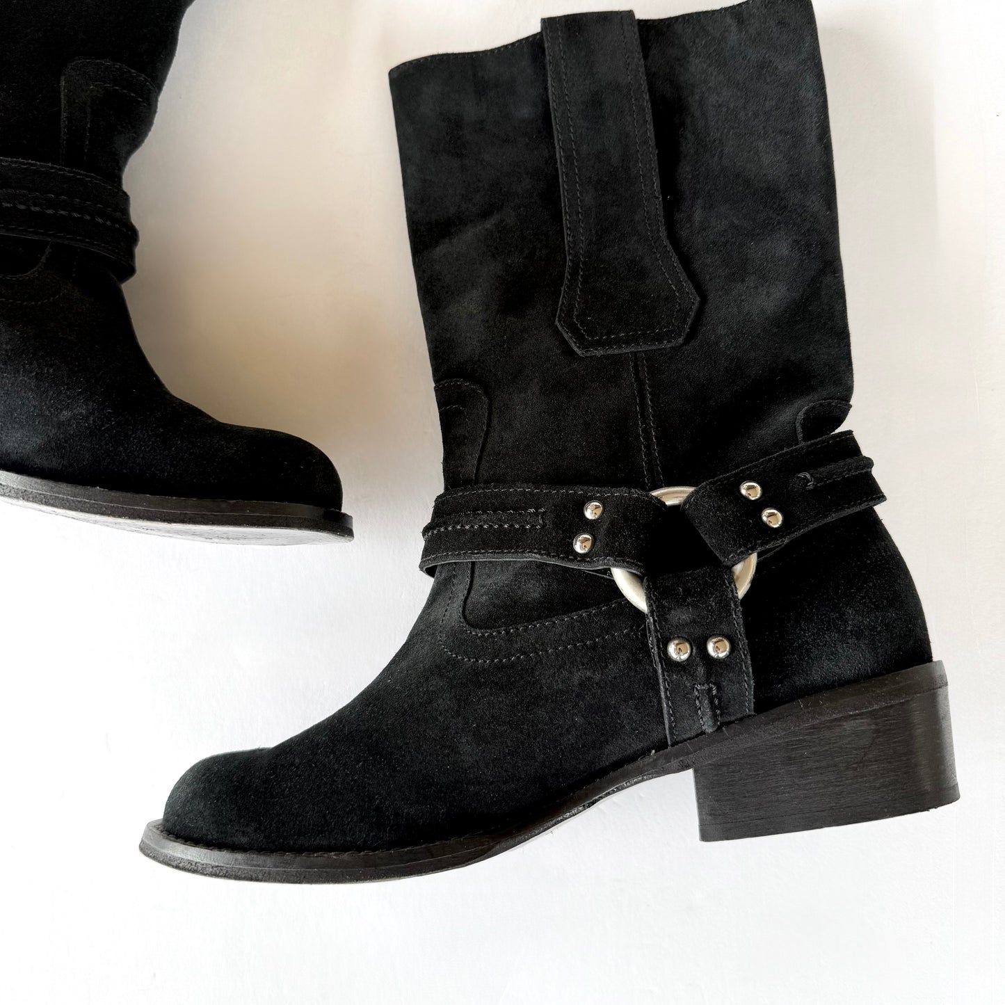 Vintage Giuseppe Zanotti Suede Harness Boots (39)