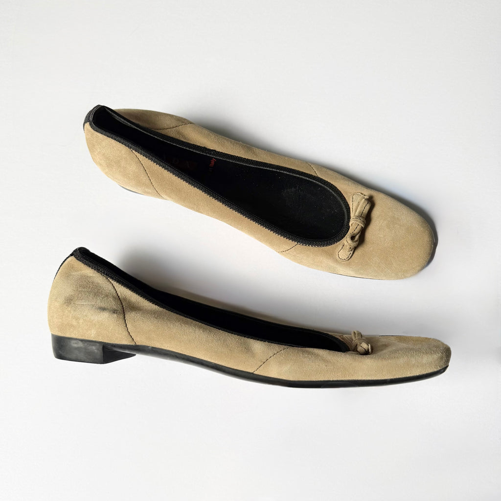 Prada Suede Ballet Flats