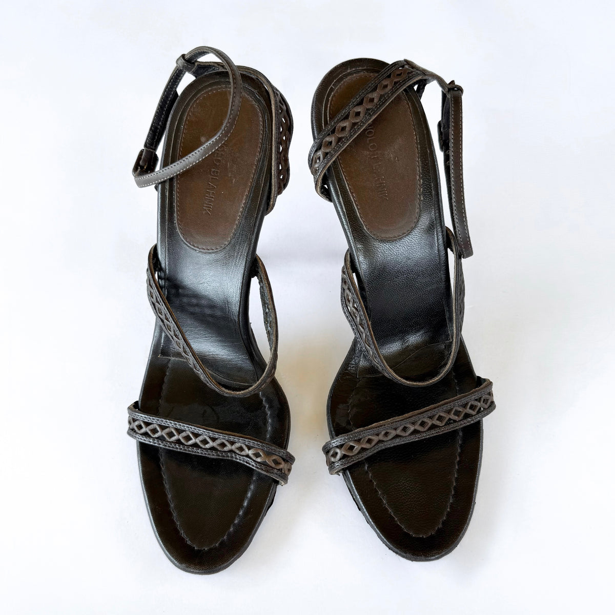 Strappy Brown Manolo Blahniks (38.5)