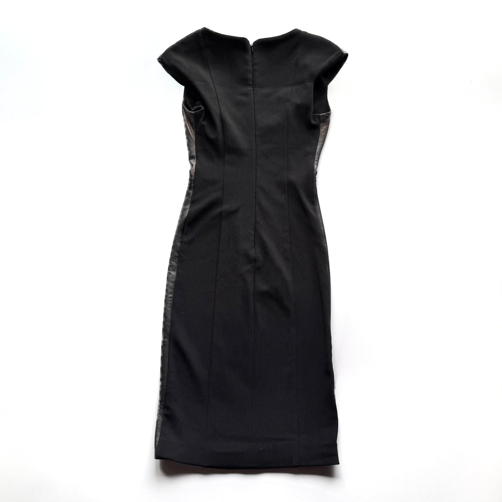 Vintage Blumarine Black Leather Bodycon Midi Dress