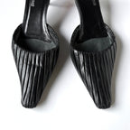Vintage Roberto Cavalli Black Leather Kitten Heel Mules