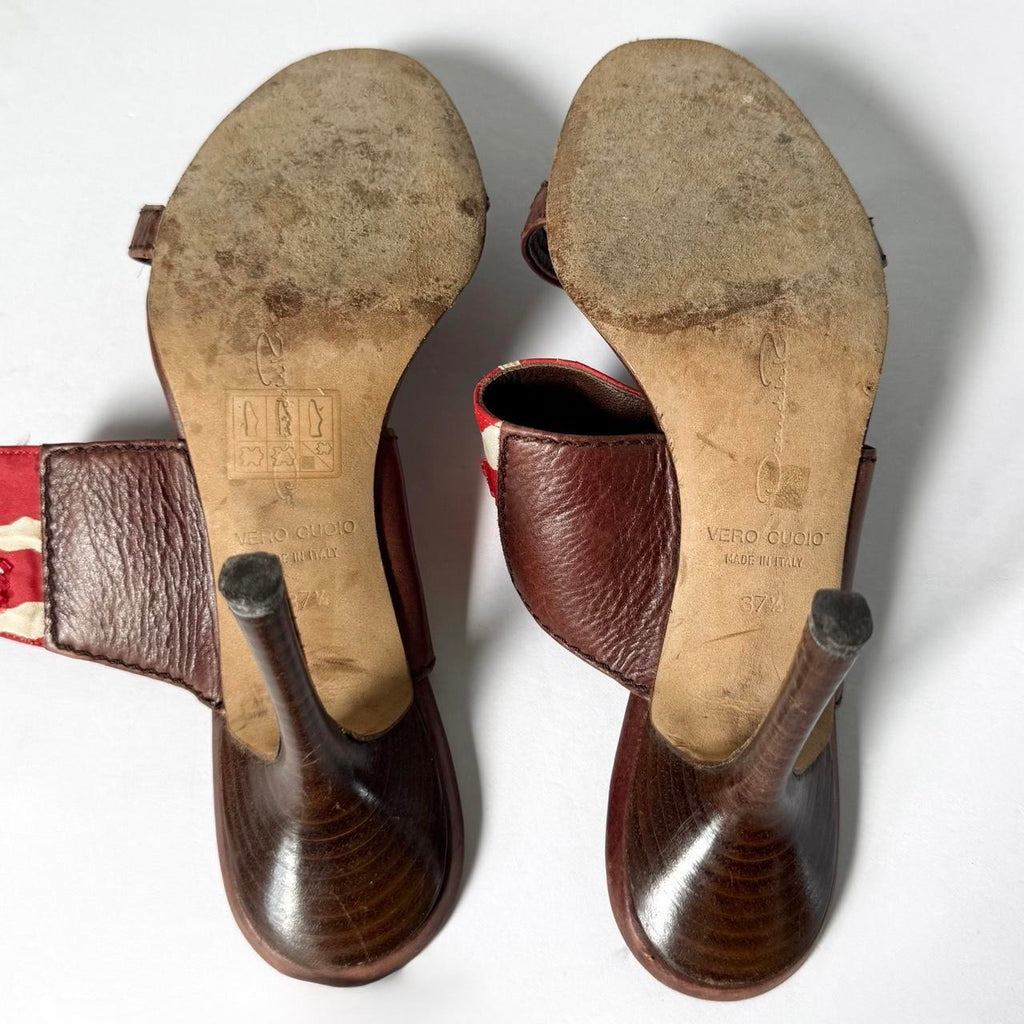 Vintage Oscar De La Renta Beaded Sandal Heels (37.5)