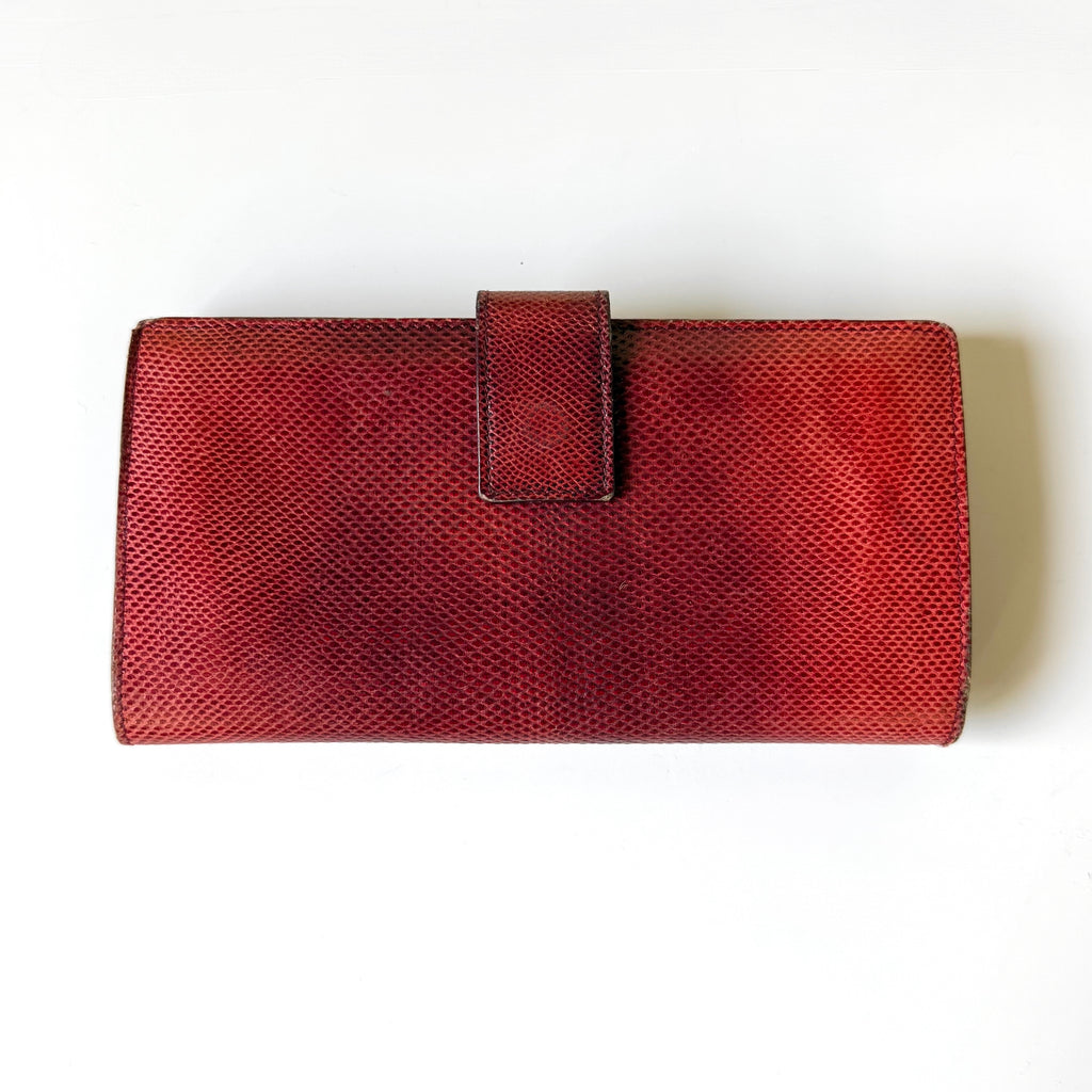 90’s Gucci Red Leather Continental Wallet