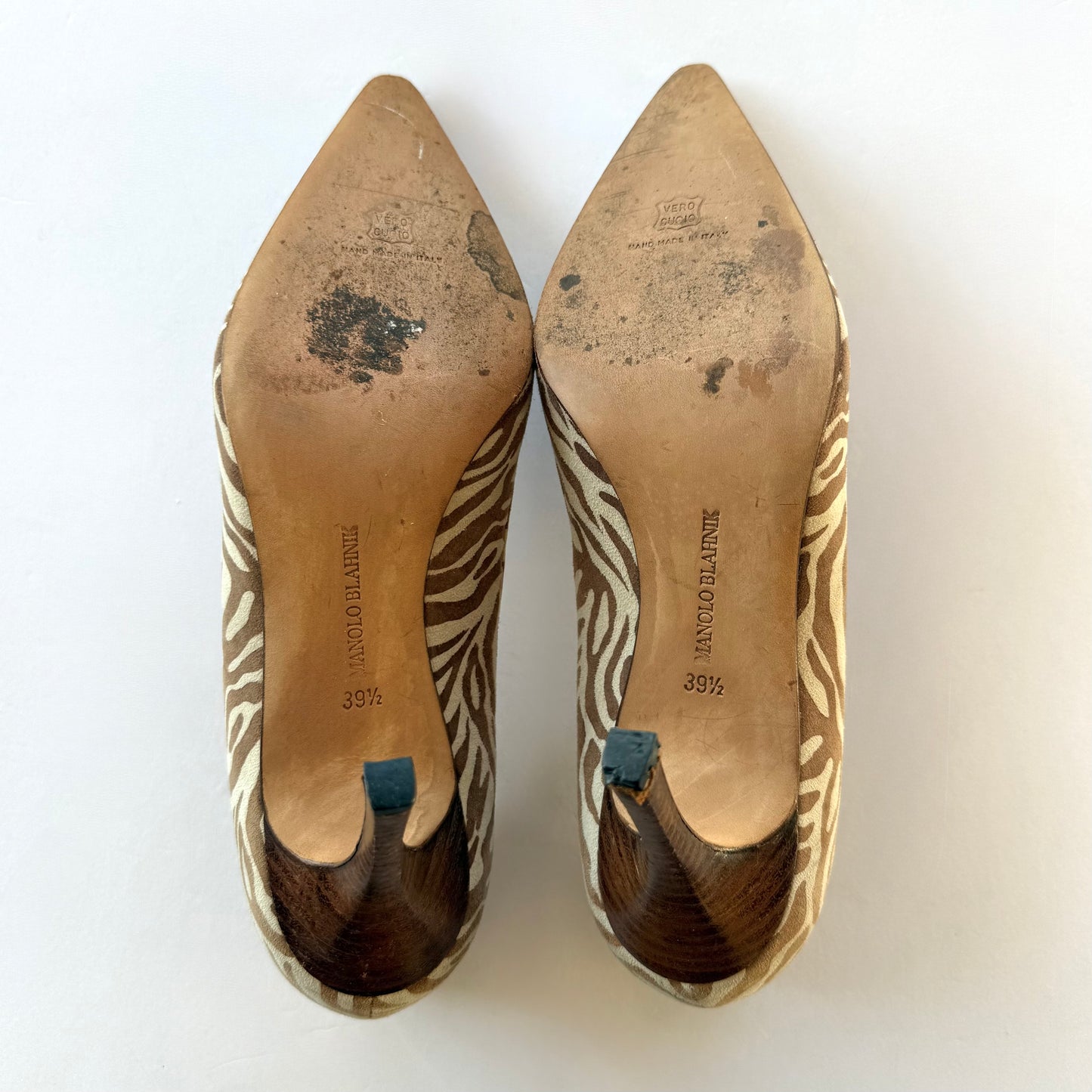 Manolo Blahnik Zebra Print Pumps (39.5)