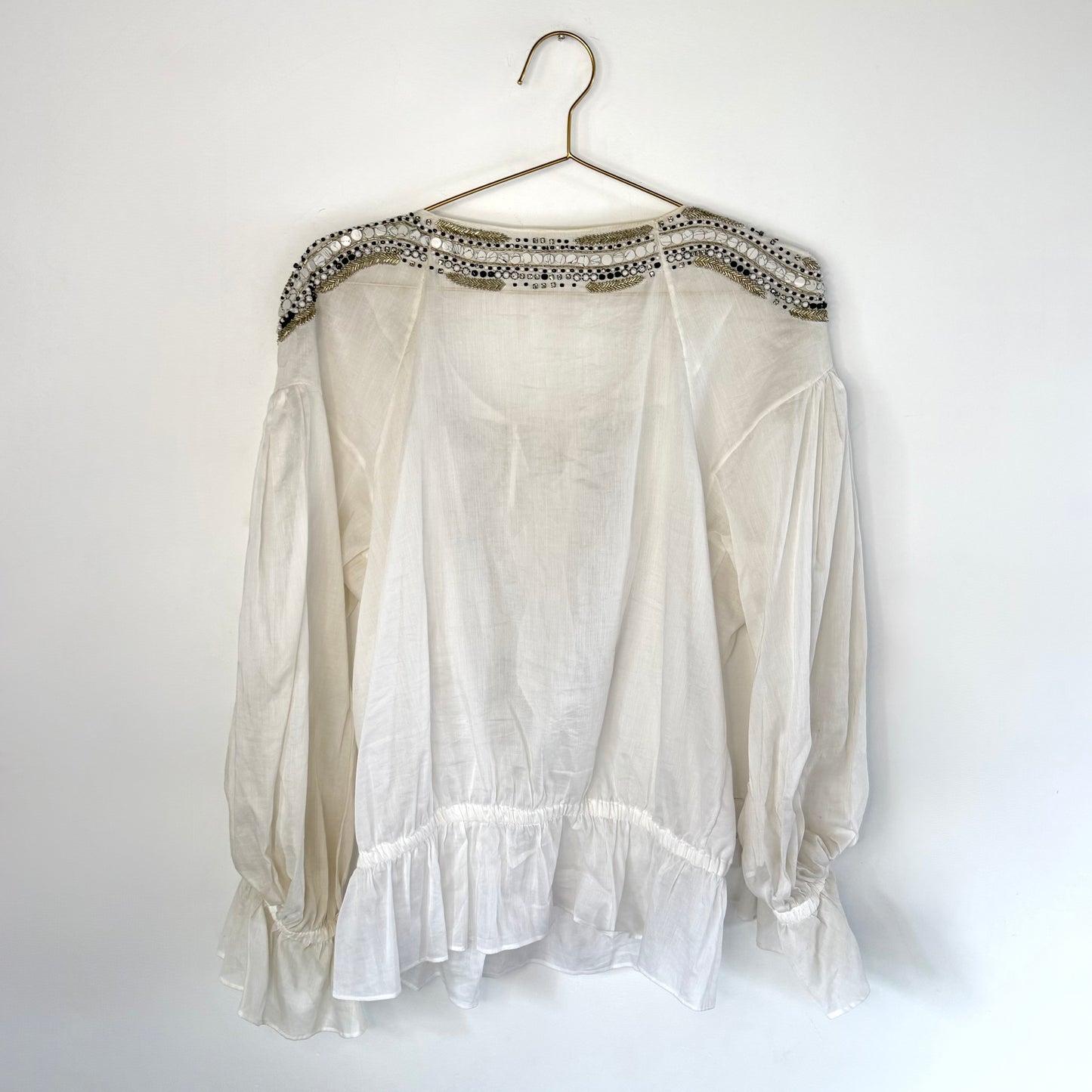Vintage Roberto Cavalli Embellished Linen Tunic Top
