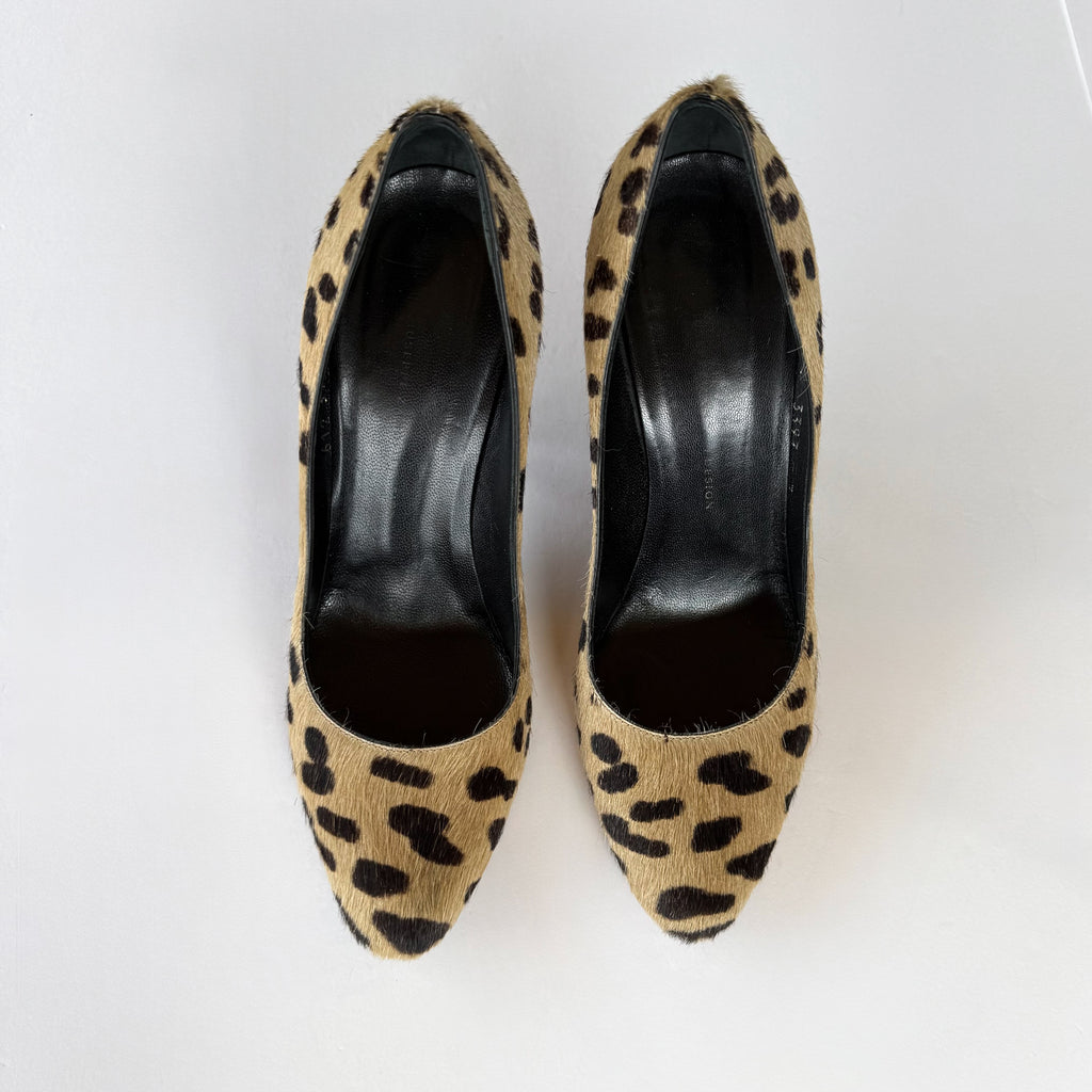 Vintage Giuseppe Zanotti Pony Hair Leopard Print Heels (37)