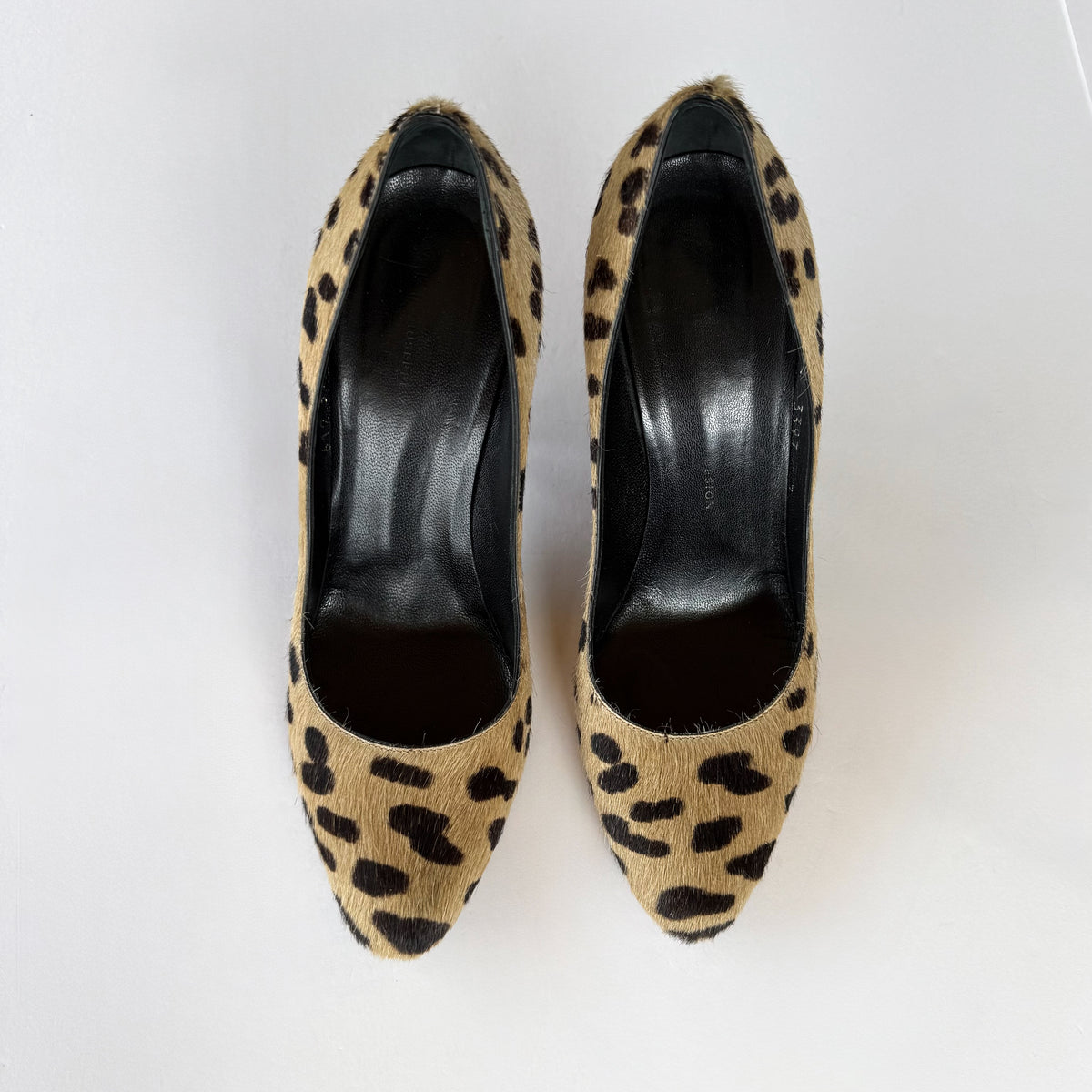 Vintage Giuseppe Zanotti Pony Hair Leopard Print Heels (37)