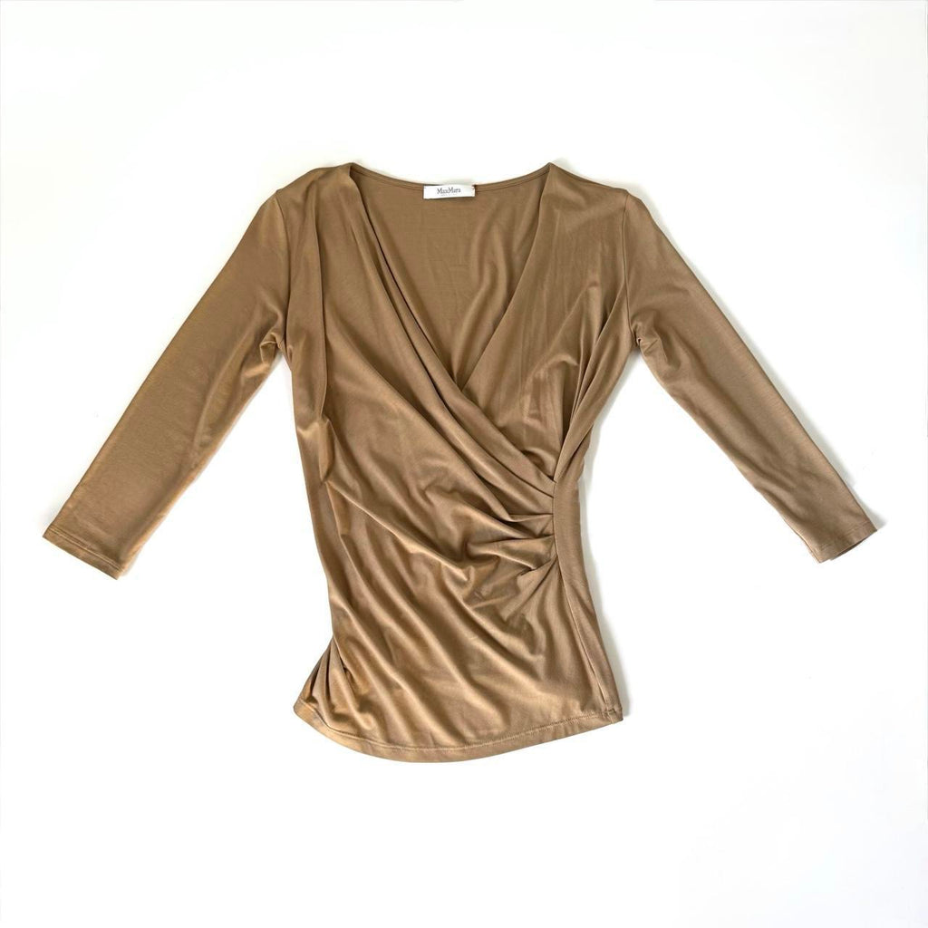 Max Mara Deep V Wrap Top