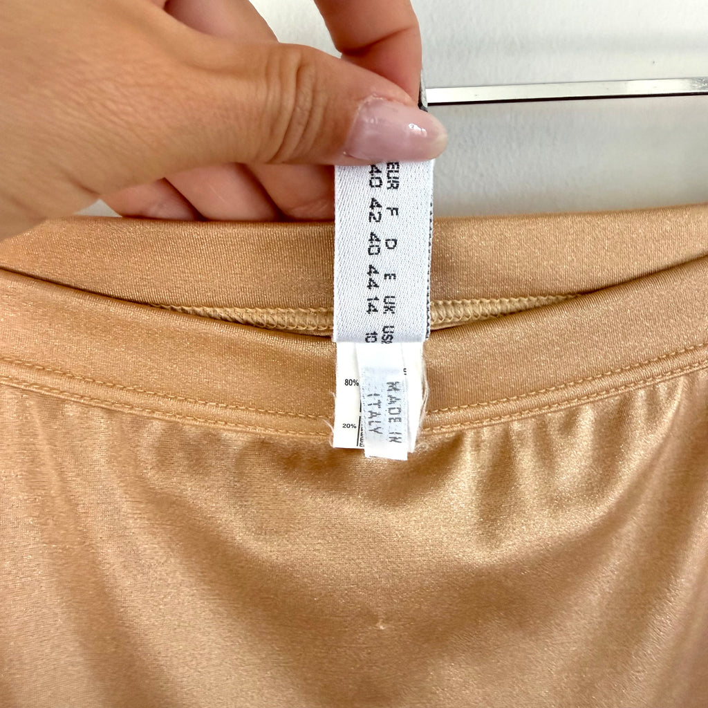 Vintage La Perla Gold Satin Slip Midi Skirt