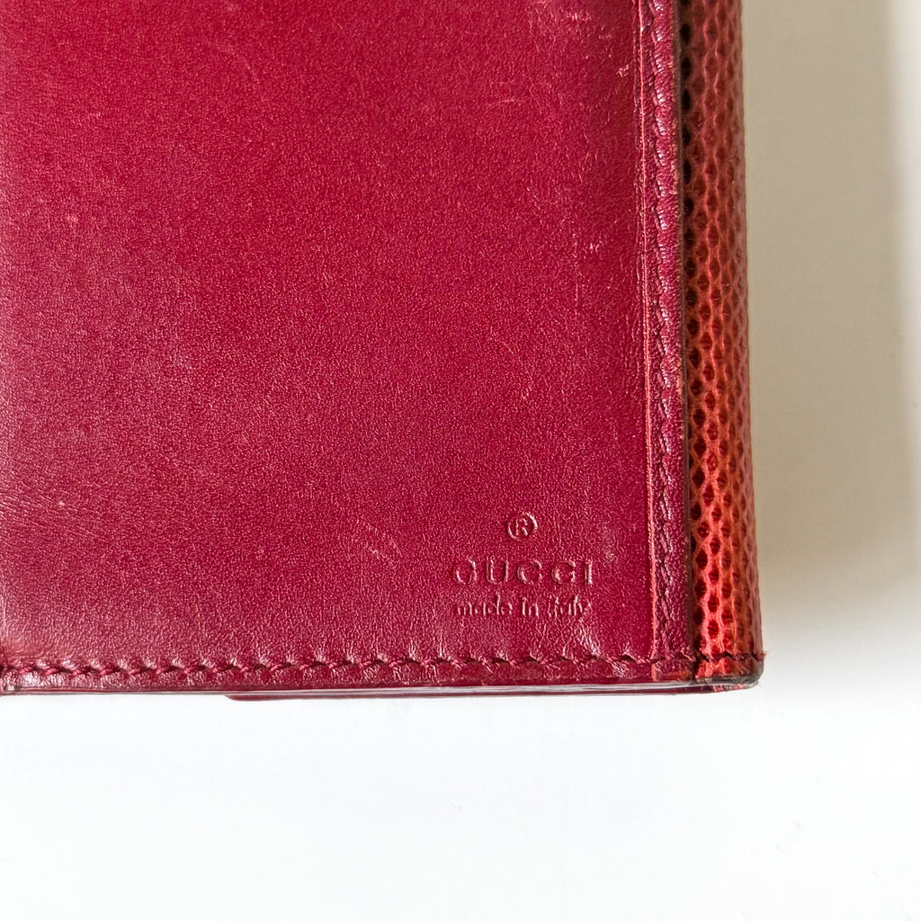 90’s Gucci Red Leather Continental Wallet