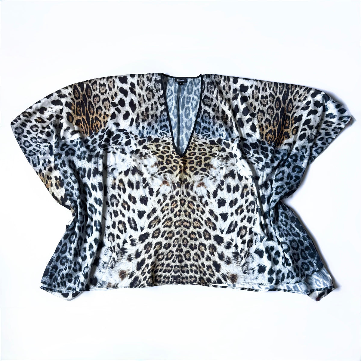 Just Cavalli Leopard Print Kaftan Mini Dress