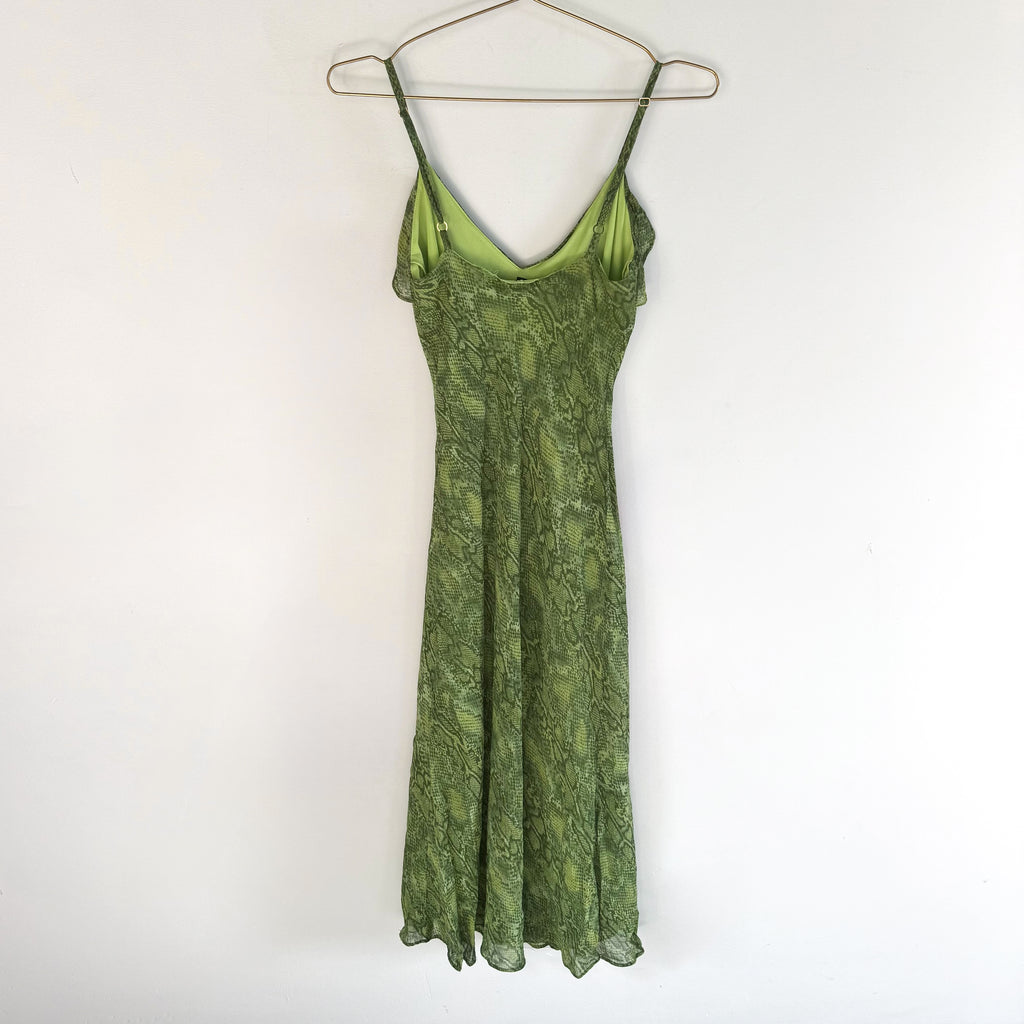 Vintage Betsey Johnson Snakeskin Slip Midi Dress
