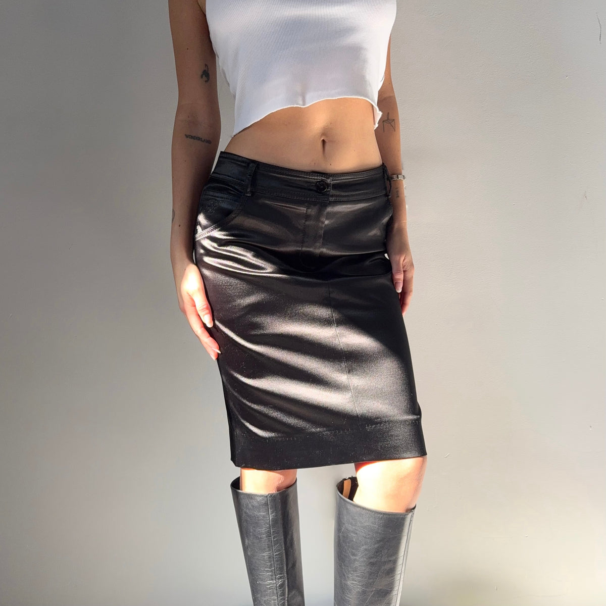 Vintage Blumarine Satin Midi Skirt
