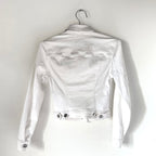 Burberry White Fitted Denim Jacket