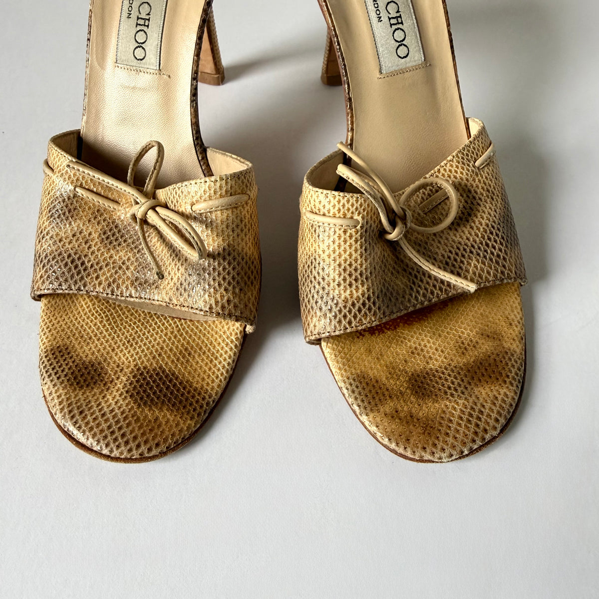 Jimmy Choo Snakeskin Sandal Heels (39.5)