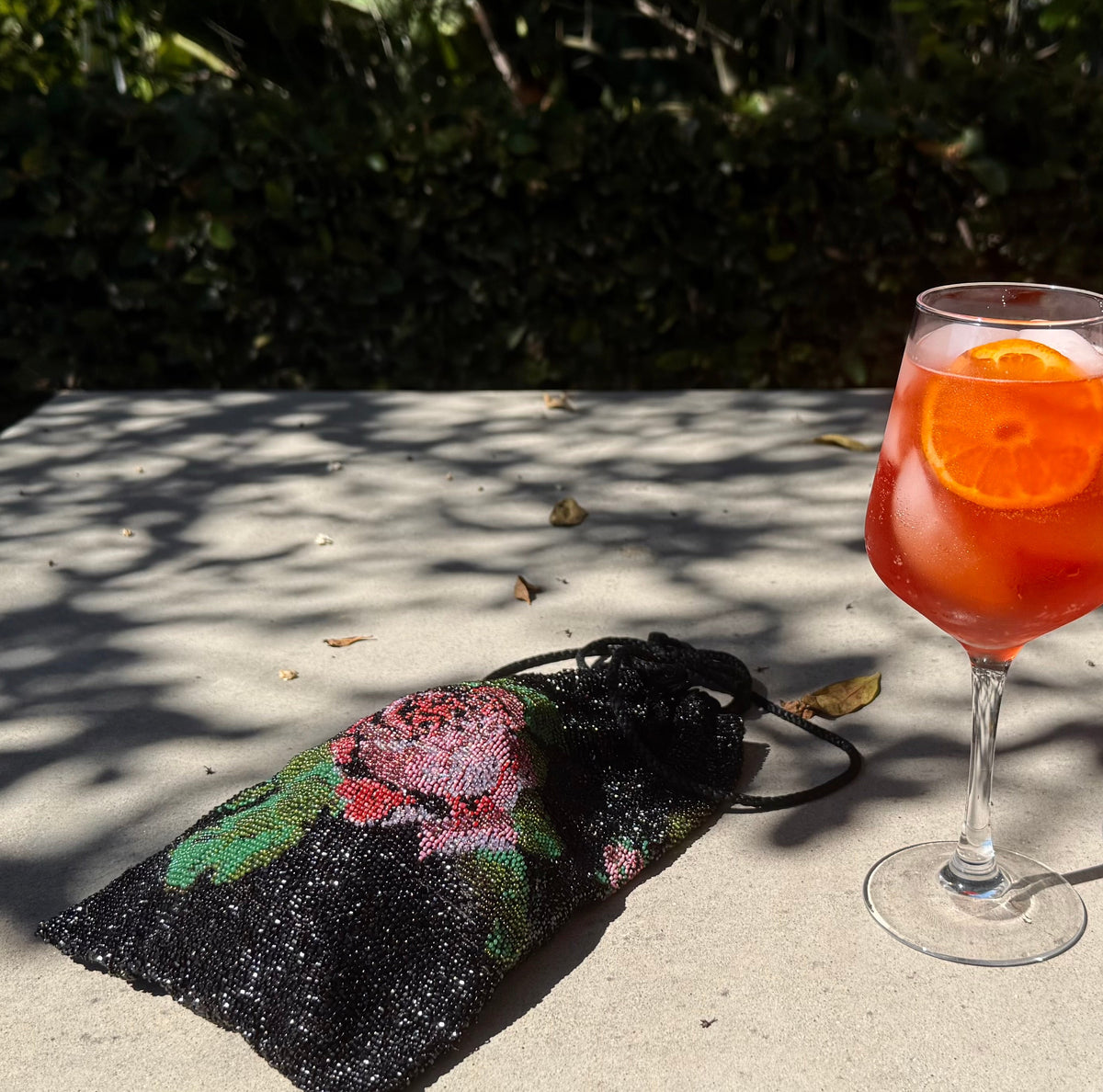 Vintage Rose Beaded Bag