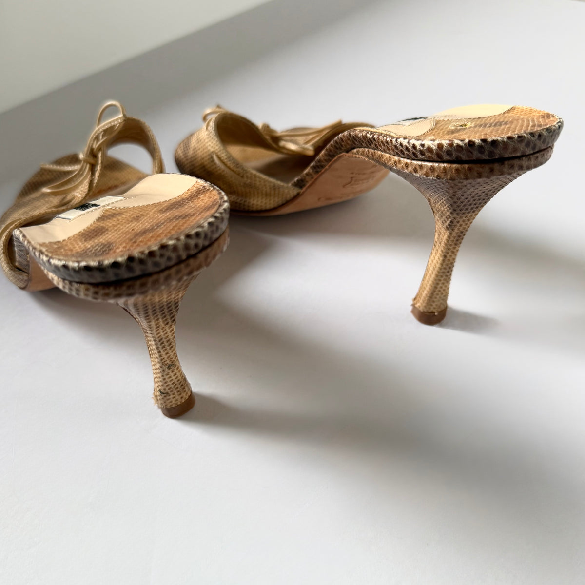 Jimmy Choo Snakeskin Sandal Heels (39.5)