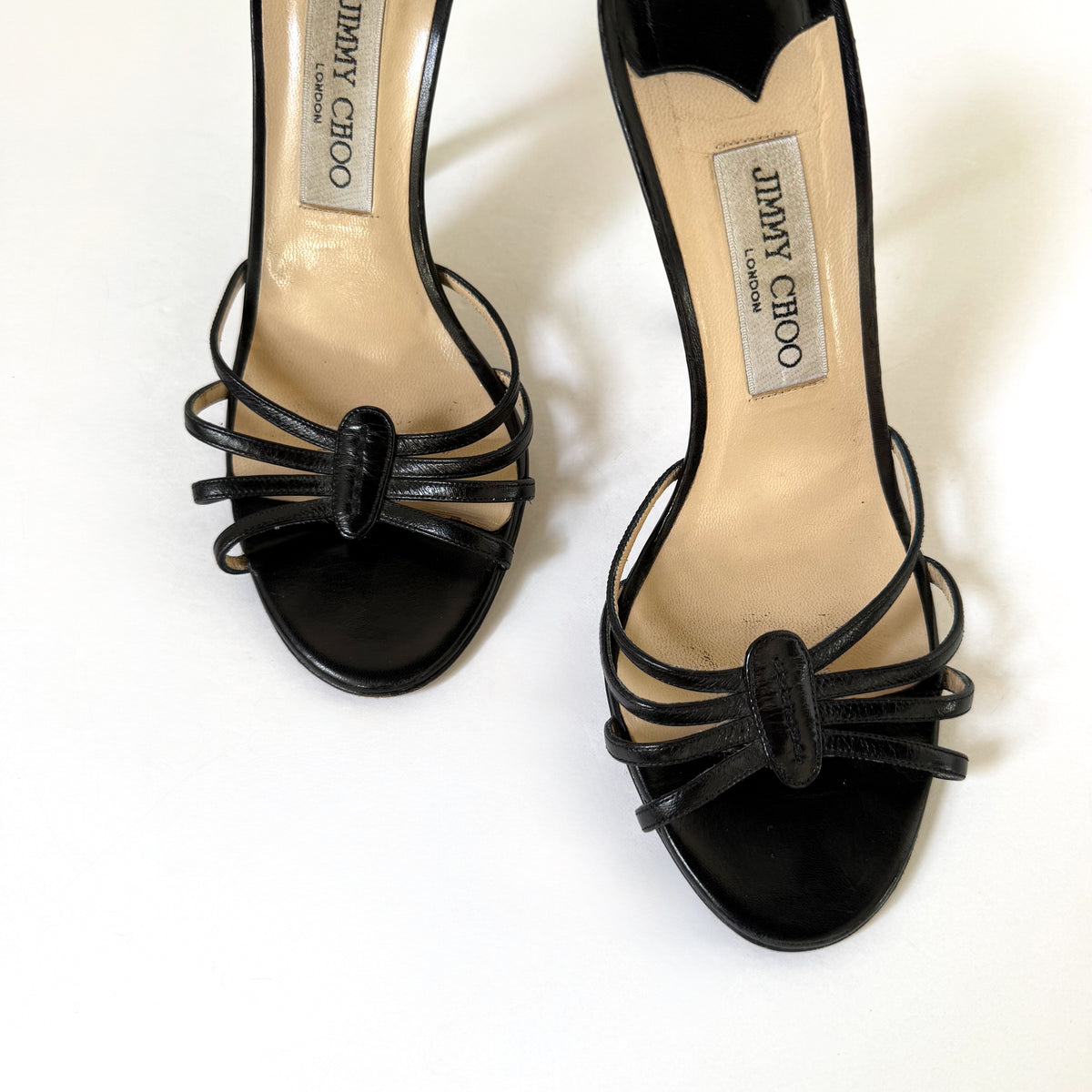 Vintage Jimmy Choo Black Sandal Heels (37.5)