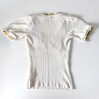 Vintage 2000s Roberto Cavalli White Knit V Neck Top