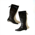 Vintage Jimmy Choo Black Leather Knee High Boots (37.5)