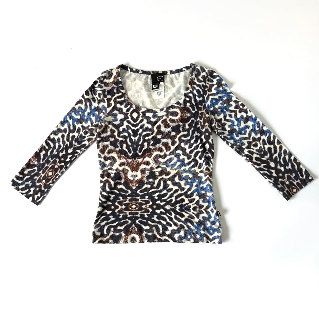 Vintage Just Cavalli Animal Print 3/4 Sleeves Top