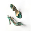 Vintage Jimmy Choo Turquoise Slingback Sandal Heels (37.5)