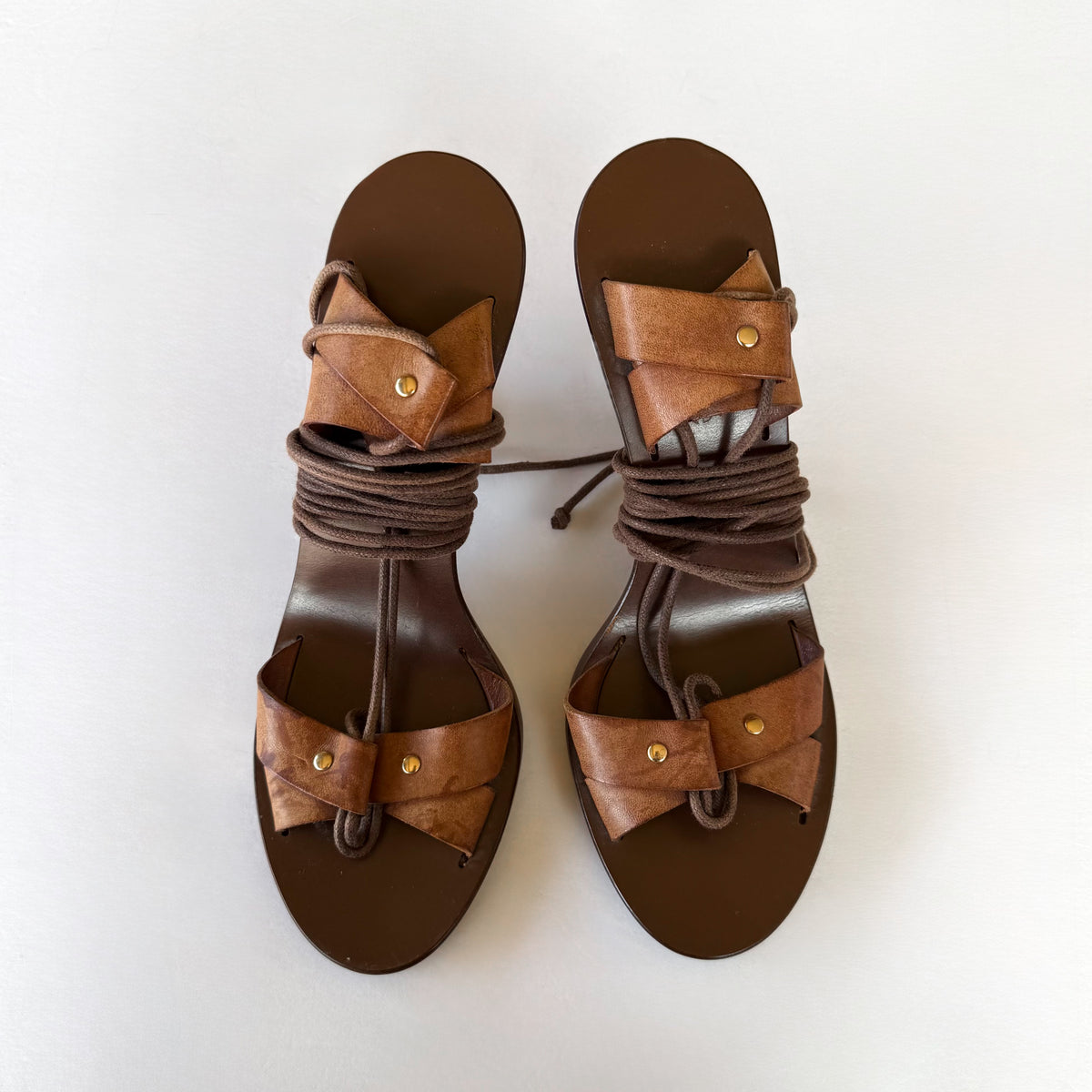 Vintage Chloe Lace Up Sandal Heels (37)