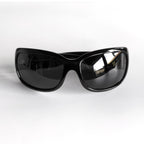Vintage Versace Black Oversized Shield Sunglasses