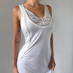 Vintage La Perla White Lace Midi Slip Dress