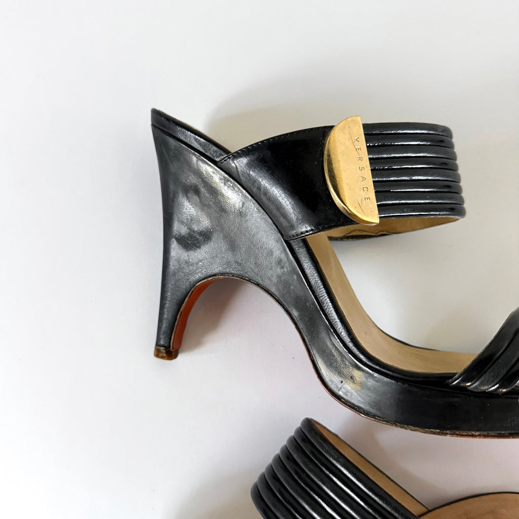 Vintage Versace Wedge Sandal Heels (36)