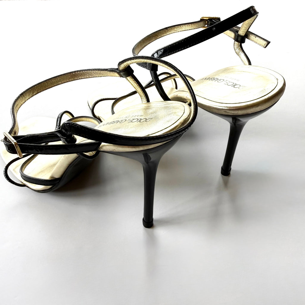 Vintage Dolce & Gabbana Black Minimalist Strappy Heels