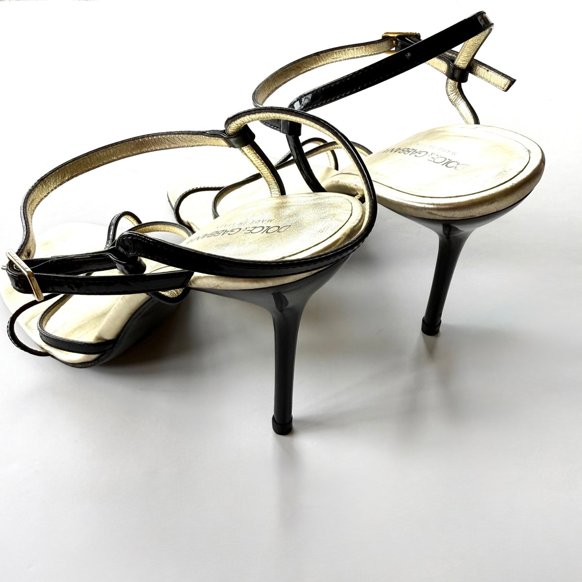 Vintage Dolce & Gabbana Black Minimalist Strappy Heels