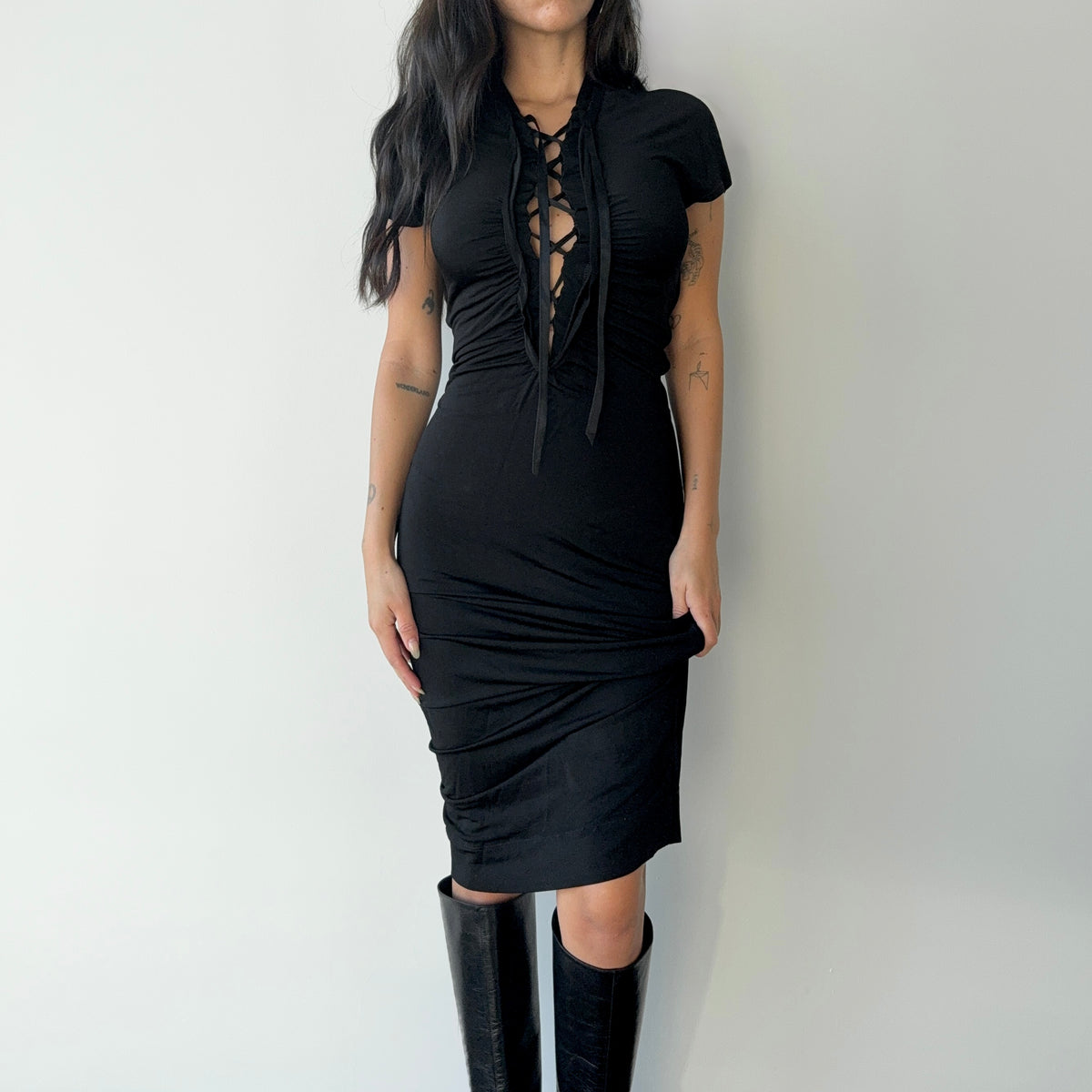 Cavalli Lace Up Dress