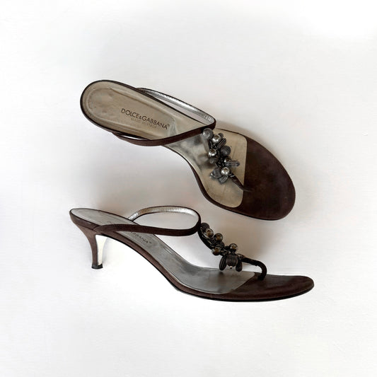 Vintage Dolce & Gabbana Beaded Kitten Heels