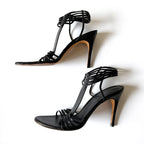 Vintage Gucci Black Strappy Leather Heels (8.5)
