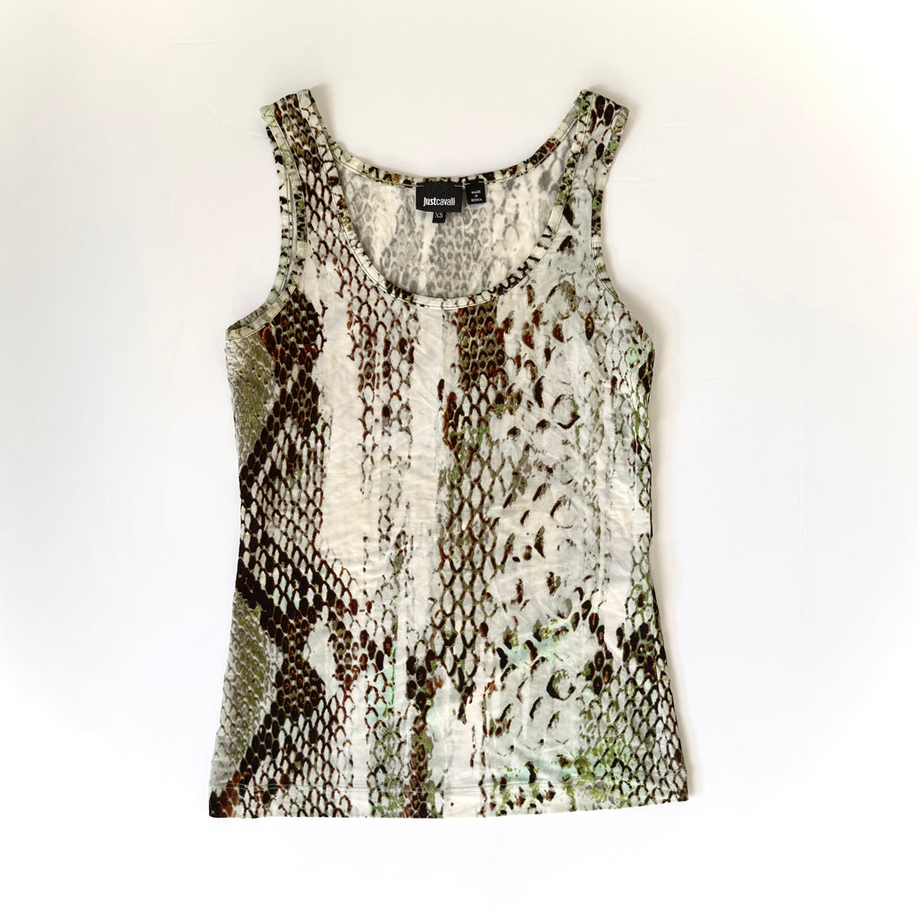 Vintage Just Cavalli Snakeskin Print Tank Top