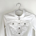 Burberry White Fitted Denim Jacket