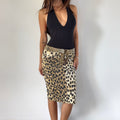 Vintage Cavalli Cheetah Print Midi Skirt